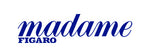 ium blue Madame Figaro logo on white background