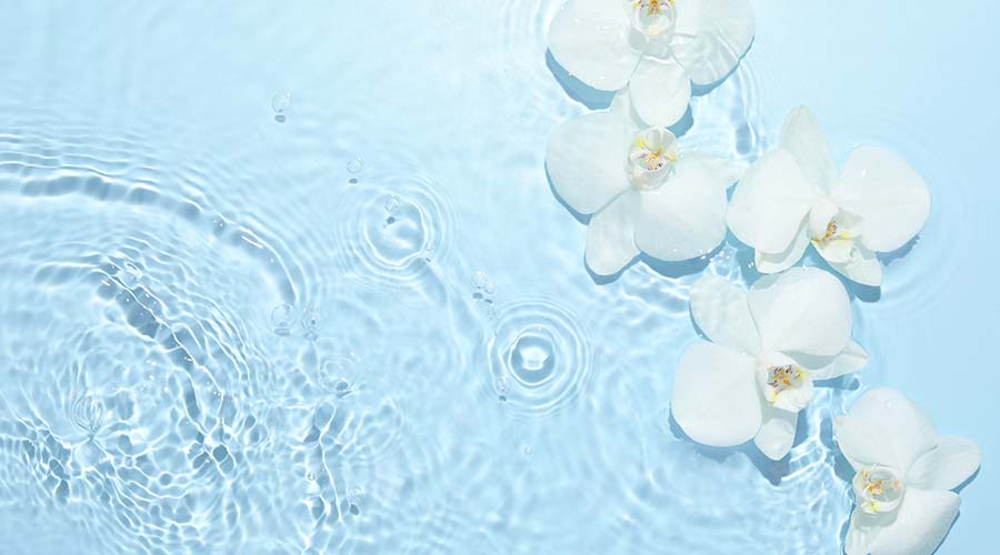Hydrolats naturels en cosmétique bio IUM Paris, base active des soins visage, apaisent et revitalisent la peau en douceur. 
