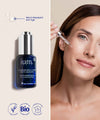 Application du Sérum Repulpant IUM Paris, soin bio anti-âge pour lisser, raffermir et illuminer la peau.