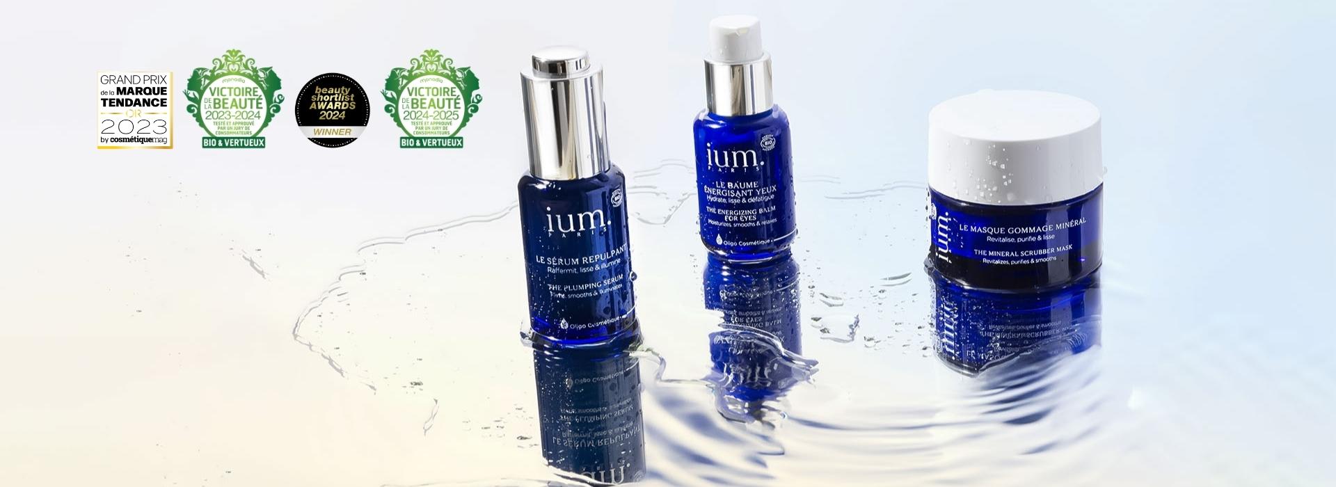 Routine été IUM Paris soins visage bio vegan aux oligo-éléments pour une peau fraîche et équilibrée